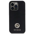 Etui Guess Strass Metal Logo do iPhone 15 Pro - czarne