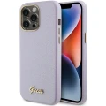 Etui Guess Glitter Glossy Script do iPhone 15 Pro - liliowe