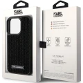 Etui Karl Lagerfeld Rhinestone Logo Metal Plate do iPhone 15 Pro - czarne