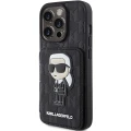 Etui Karl Lagerfeld Saffiano Cardslots and Stand Monogram Ikonik Patch do iPhone 15 Pro - czarne