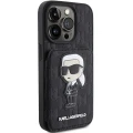 Etui Karl Lagerfeld Saffiano Cardslots and Stand Monogram Ikonik Patch do iPhone 15 Pro - czarne