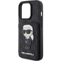 Etui Karl Lagerfeld Saffiano Cardslots and Stand Monogram Ikonik Patch do iPhone 15 Pro - czarne