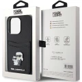 Etui Karl Lagerfeld Saffiano Cardslot Karl&Choupette Metal Pin do iPhone 15 Pro - czarne