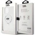 Etui Karl Lagerfeld Ring Stand Karl Head MagSafe do iPhone 15 Pro - białe