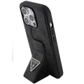 Etui Guess Grip Stand 4G Triangle Strass na iPhone 15 Pro - czarne