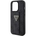 Etui Guess Grip Stand 4G Triangle Strass na iPhone 15 Pro - czarne
