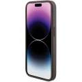 Etui Guess Grip Stand 4G Triangle Strass na iPhone 15 Pro - brązowe
