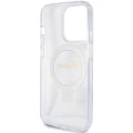 Etui Guess Ring Stand Script Glitter MagSafe na iPhone 15 Pro - przezroczyste