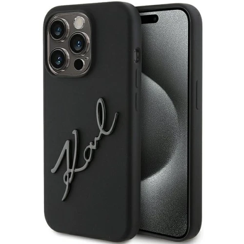 Etui Karl Lagerfeld Silicone Karl Script na iPhone 15 Pro - czarne