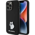 Etui Karl Lagerfeld Silicone Choupette Metal Pin na iPhone 15 Pro - czarne