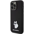 Etui Karl Lagerfeld Silicone Choupette Metal Pin na iPhone 15 Pro - czarne