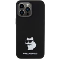 Etui Karl Lagerfeld Silicone Choupette Metal Pin na iPhone 15 Pro - czarne