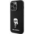 Etui Karl Lagerfeld Silicone Ikonik Metal Pin na iPhone 15 Pro - czarne