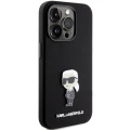Etui Karl Lagerfeld Silicone Ikonik Metal Pin na iPhone 15 Pro - czarne