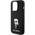 Etui Karl Lagerfeld Silicone Ikonik Metal Pin na iPhone 15 Pro - czarne