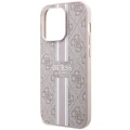 Etui Guess 4G Printed Stripes MagSafe na iPhone 15 Pro - różowe
