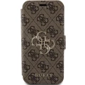 Etui Guess 4G Metal Logo na iPhone 15 Pro - brązowe