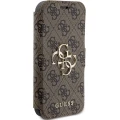 Etui Guess 4G Metal Logo na iPhone 15 Pro - brązowe