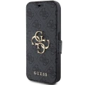 Etui Guess 4G Metal Logo na iPhone 15 Pro - szare