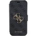 Etui Guess 4G Metal Logo na iPhone 15 Pro - szare