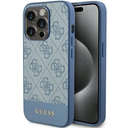 Etui Guess 4G Stripe Collection na iPhone 15 Pro - niebieskie