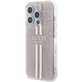 Etui Guess IML 4G Gold Stripe na iPhone 15 Pro - różowe