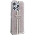 Etui Guess IML 4G Gold Stripe na iPhone 15 Pro - różowe