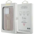 Etui Guess IML 4G Gold Stripe na iPhone 15 Pro - różowe