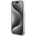 Etui Guess IML 4G Gold Stripe na iPhone 15 Pro - brązowe
