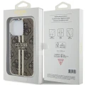 Etui Guess IML 4G Gold Stripe na iPhone 15 Pro - brązowe