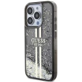 Etui Guess Liquid Glitter Gold Stripes na iPhone 15 Pro - czarne