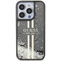 Etui Guess Liquid Glitter Gold Stripes na iPhone 15 Pro - czarne