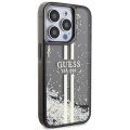 Etui Guess Liquid Glitter Gold Stripes na iPhone 15 Pro - czarne