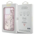 Etui Guess Liquid Glitter Gold Stripes na iPhone 15 Pro - różowe