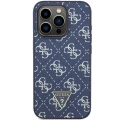 Etui Guess 4G Triangle Metal Logo na iPhone 15 Pro - niebieskie