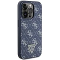 Etui Guess 4G Triangle Metal Logo na iPhone 15 Pro - niebieskie