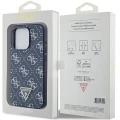Etui Guess 4G Triangle Metal Logo na iPhone 15 Pro - niebieskie