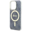 Etui Guess IML 4G MagSafe na iPhone 15 Pro - niebieskie