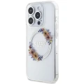 Etui Guess IML Flowers Wreatch MagSafe na iPhone 15 Pro - przezroczyste