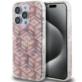 Etui Guess IML GCube MagSafe na iPhone 15 Pro - różowe