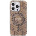 Etui Guess IML GCube MagSafe na iPhone 15 Pro - brązowe