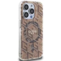 Etui Guess IML GCube MagSafe na iPhone 15 Pro - brązowe