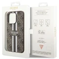 Etui Guess 4G Printed Stripes MagSafe na iPhone 15 Pro - brązowe
