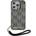 Etui Karl Lagerfeld IML Mono KL Pattern & Cord na iPhone 15 Pro - czarne