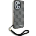 Etui Karl Lagerfeld IML Mono KL Pattern & Cord na iPhone 15 Pro - czarne