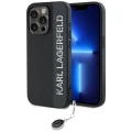 Etui Karl Lagerfeld Saffiano Rhinestones & Charm na iPhone 15 Pro - czarne