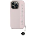 Etui Karl Lagerfeld Saffiano Rhinestones & Charm na iPhone 15 Pro - różowe