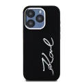 Etui Karl Lagerfeld Silicone Metal Script Logo na iPhone 15 Pro - czarne
