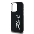 Etui Karl Lagerfeld Silicone Metal Script Logo na iPhone 15 Pro - czarne