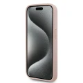 Etui Karl Lagerfeld Leather Monogram Metal Logo na iPhone 15 Pro - różowe